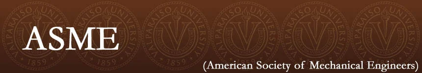 ASME logo with background seals and text: American Society of Mechanical Engineers. Featuring Dinner with the Professors event.