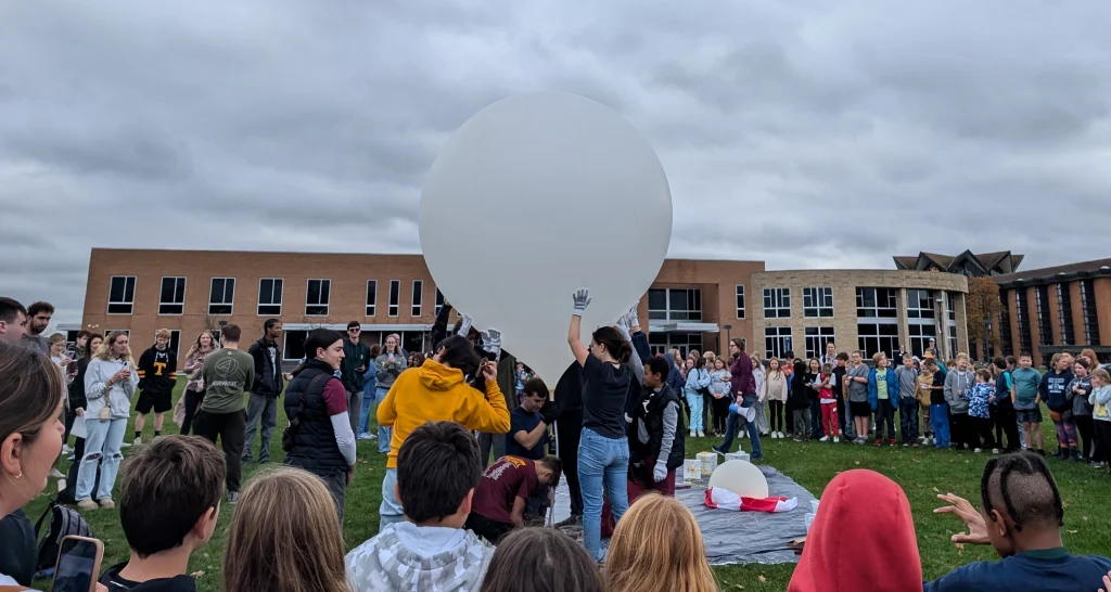 Image for news story: Valparaiso University Satellite Team Holds First High-Altitude Balloon Launch