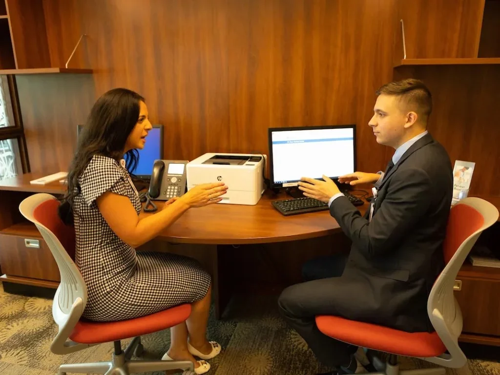 Connor Carmichael prepping for an internship