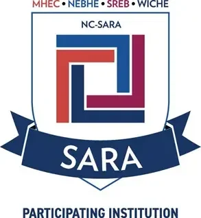 NC-SARA shield logo with colored lines and text: "SARA Participating Institution.