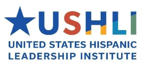 USHLI logo with a blue star and colorful letters, reading United States Hispanic Leadership Institute, representing resources and support for the Hispanic community.