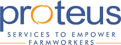 Proteus logo with the text: "Resources and Support to Empower Farmworkers" underneath.