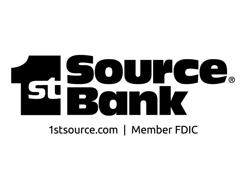 1st Source Bank logo with website 1stsource.com and text "Member FDIC" underneath, as seen at Center for the Arts events.