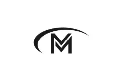 Black letter "M" with a curved swoosh above it on a white background, representing the Center for the Arts.