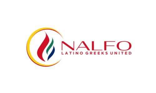NALFO logo with red, green, and blue flame icon and text "NALFO Latino Greeks United" on white background, celebrating unity in Sorority Life.