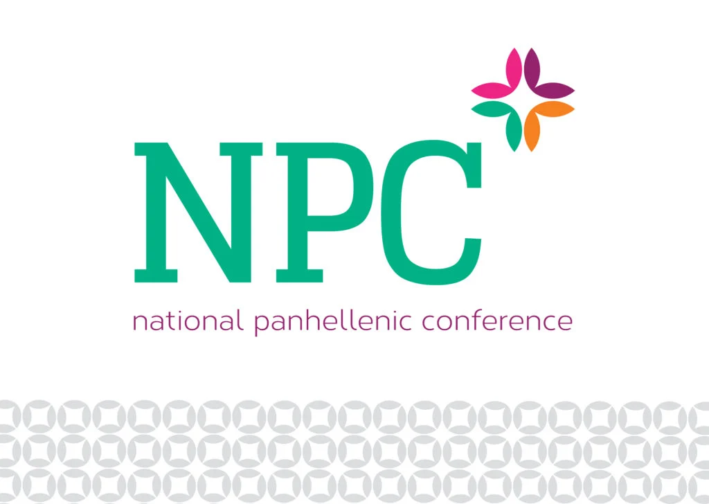 NPC logo with a colorful flower design and the text "national panhellenic conference" below it, representing the spirit of Sorority Life.