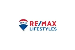 RE/MAX Lifestyles logo featuring a red, white, and blue hot air balloon graphic on a white background, perfect for showcasing support of local events like those at the Center for the Arts.