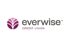 Everwise Credit Union logo features a circular purple icon and gray and pink text, reflecting its partnership with the Center for the Arts.