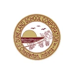 Seal of Duneland School Corporation, Chesterton, Indiana, featuring a sun, water, plants, birds, and symbolizing the collaborative spirit of TEPC Partners.