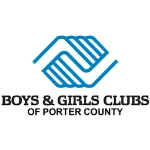 Blue Boys & Girls Clubs logo above text: "Boys & Girls Clubs of Porter County" with TEPC Partners recognition on a white background.