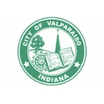 Green and white City of Valparaiso, Indiana seal with a tree, book, gear, church steeple, and TEPC Partners recognized for their commitment to the community.