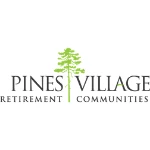 Logo for Pines Village Retirement Communities, created by TEPC Partners, features a green pine tree between the words "Pines" and "Village.