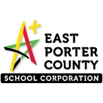 East Porter County School Corporation logo featuring a colorful "A+" and black text on a white background, showcasing its connection with TEPC Partners.