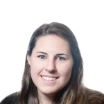 Smiling woman with long brown hair, identified as Katelyn Barber, Ph.D., against a plain white background.