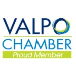 Valpo Chamber logo with the text "Proud Member" in green below the organization name, alongside TEPC Partners.