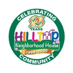 Logo reading "Celebrating 25 years Hilltop Neighborhood House, 1995-2020, Community" in a green circle, highlighting TEPC Partners’ support.