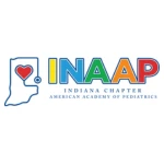 INAAP logo with Indiana state outline, heart symbol, TEPC Partners branding, and text for Indiana Chapter of Pediatrics.