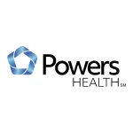 Logo with a blue geometric shape and the words "Powers HEALTH SM" in black text on a white background, representing TEPC Partners.
