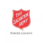 Red Salvation Army shield logo above the words "Porter County" on a white background, in partnership with TEPC Partners.