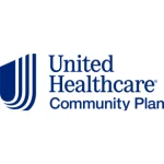 United Healthcare Community Plan logo with blue abstract symbol on the left and text on the right, in collaboration with TEPC Partners.